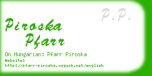 piroska pfarr business card